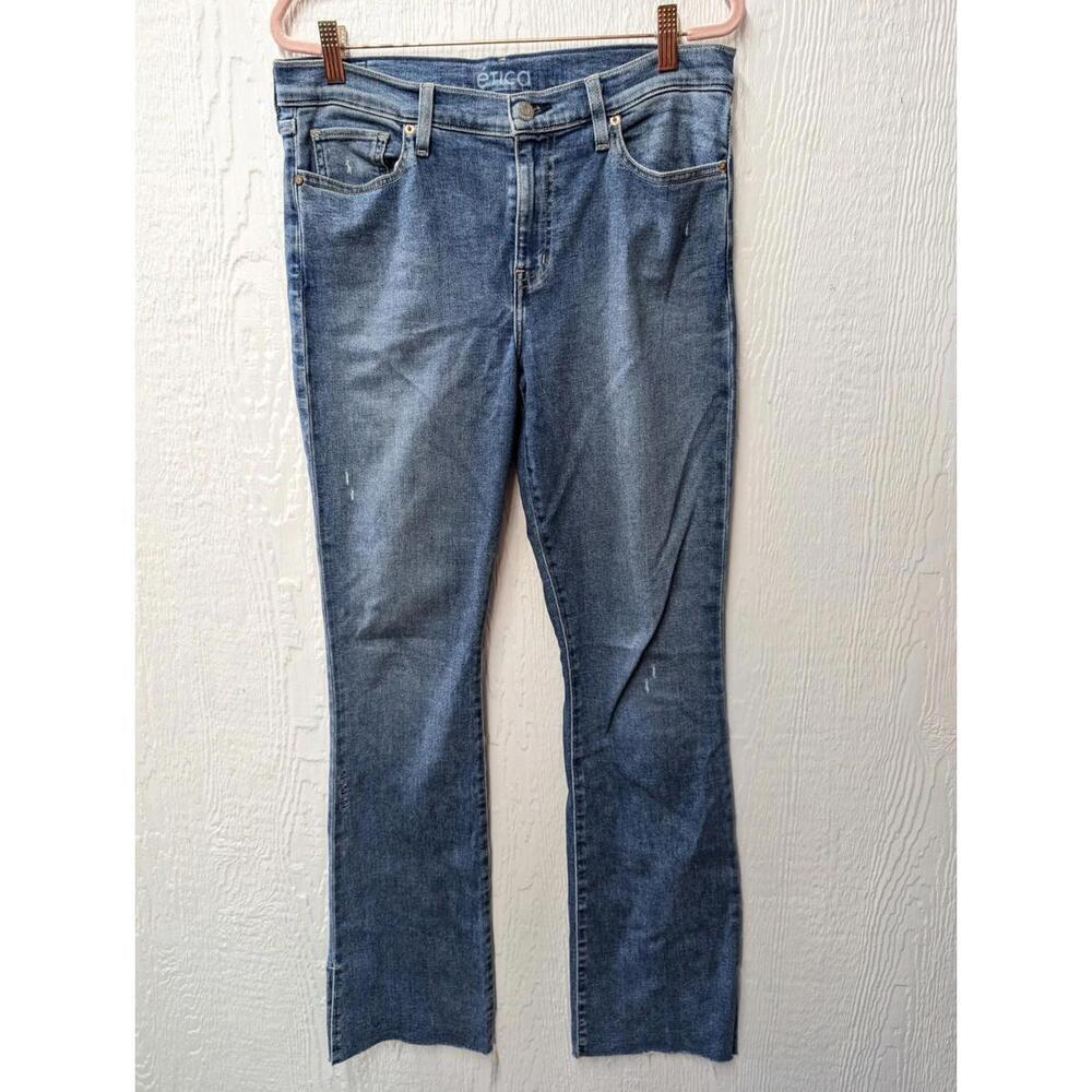 Etica Kelly Mid Rise Boot Cut Jeans Ankle Slits Stretchy Women's Size 29